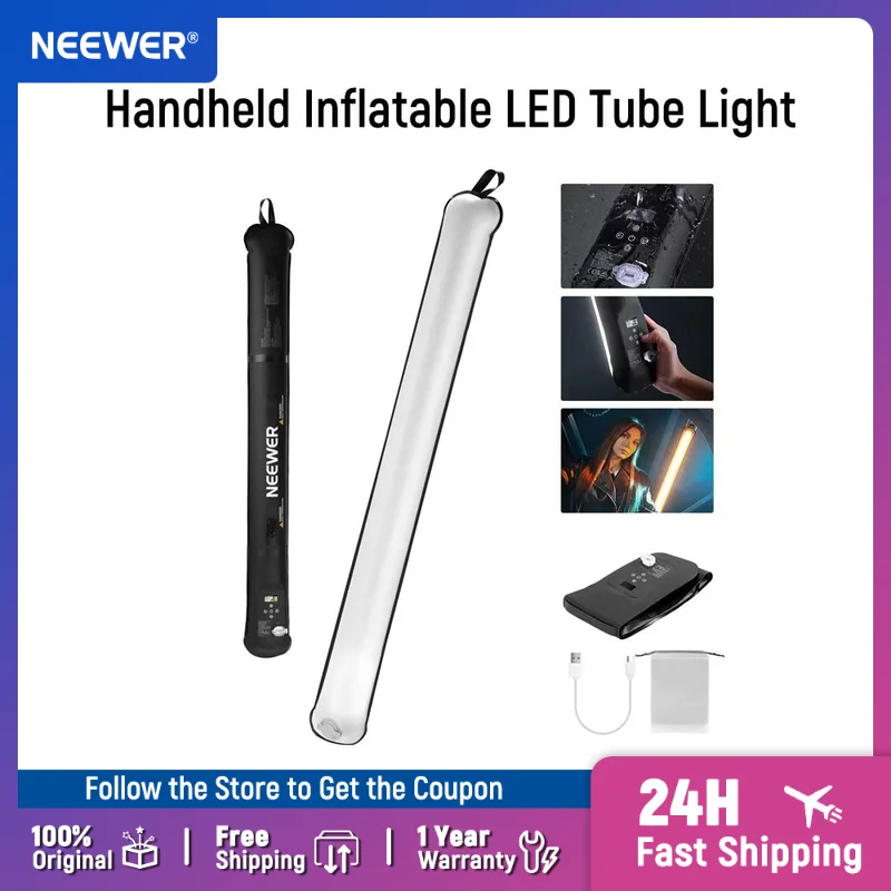 NEEWER BASICS 21W Bi-Color Handheld Inflatable LED Tube Light 35.5