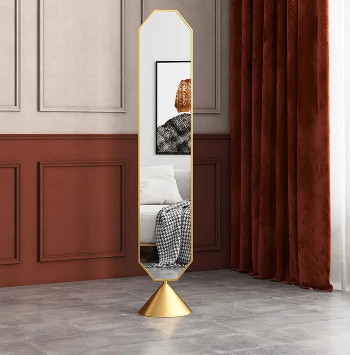 Dressing mirror vertical home bedroom girl fitting mirror living room modern corner full body mirror