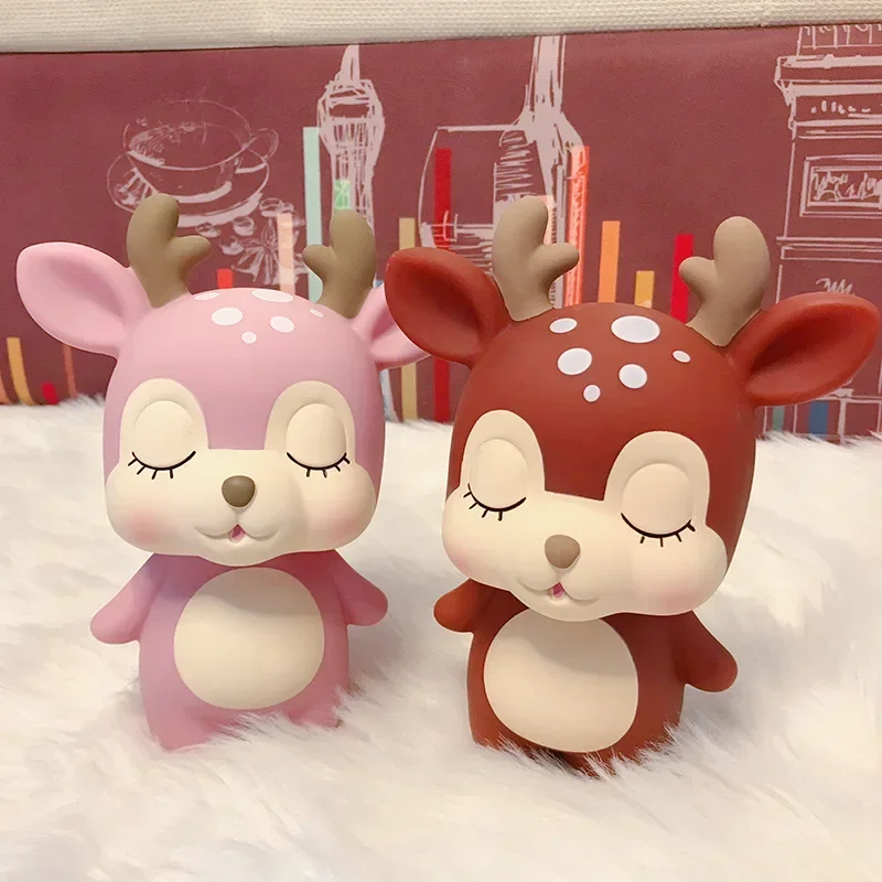 الكرتون الإبداعية الراتنج عملة حصالة على شكل حيوان الكرتون الغزلان على شكل حصالة على شكل حيوان غرفة المعيشة غرفة نوم سطح المكتب الديكور الحلي الغزلان