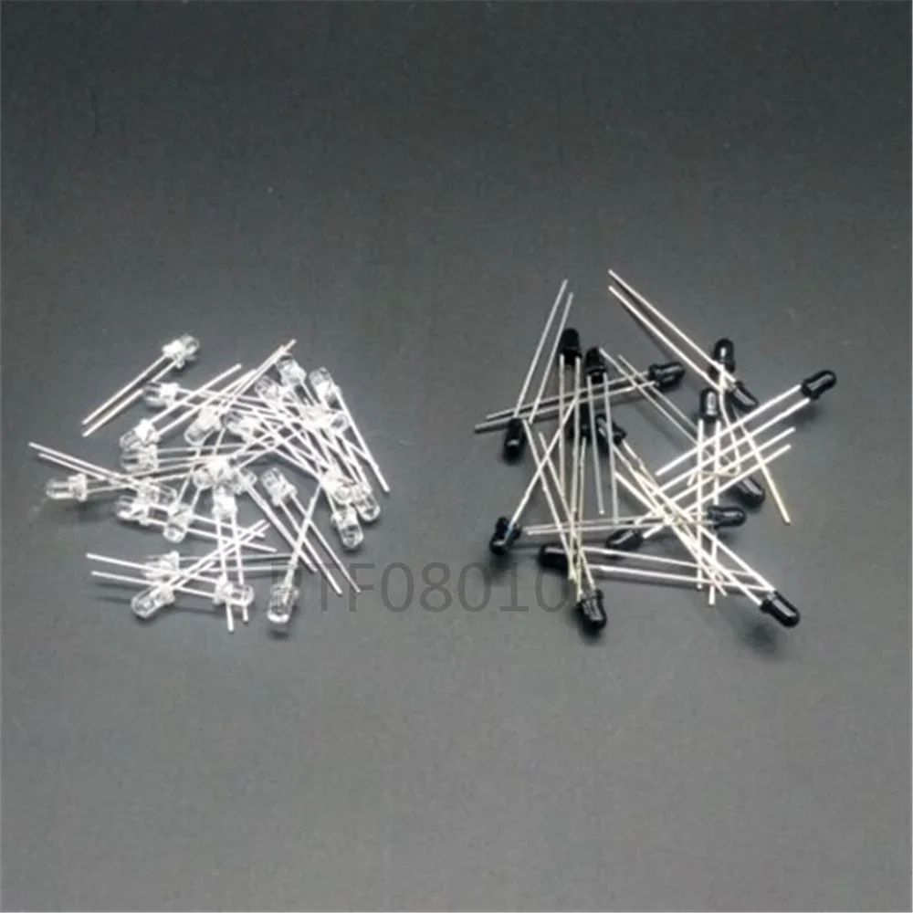 50pcs 3mm 5mm 850nm 940nm IR LED Assorted Infrared Emitter And IR Receiver Diode Diodes 3mm 5mm IR Infrared LED Diode LED Lamp