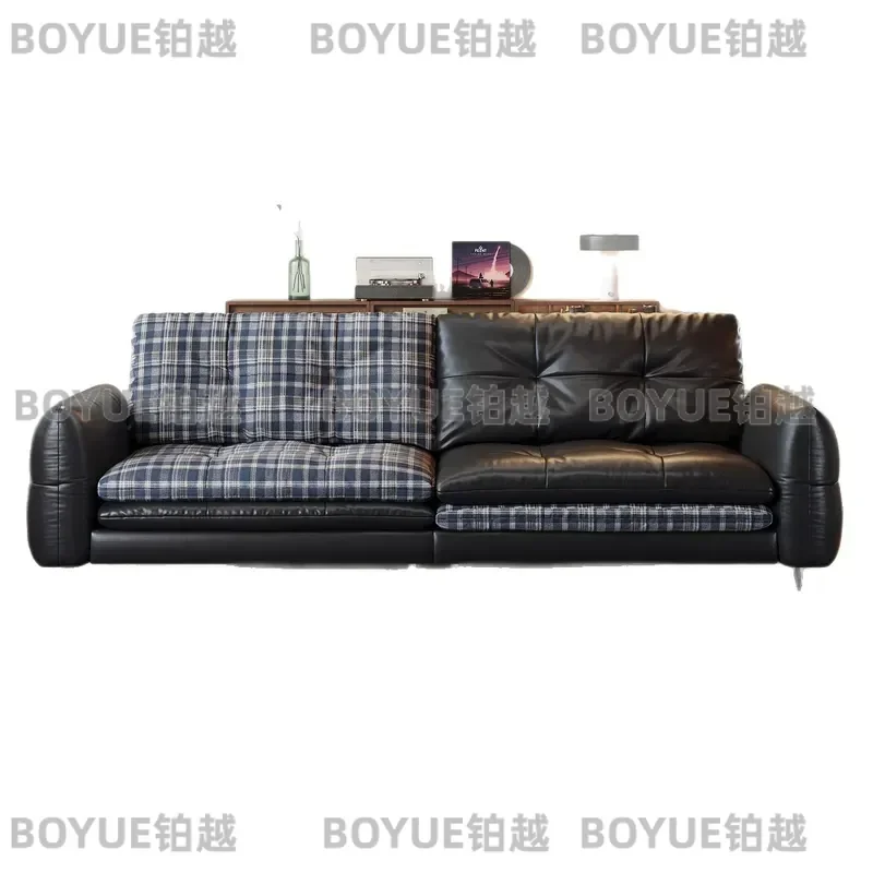 Medieval Leather Sofa Modular Sectional Couch Reversible Chaise Lounge Fabric Upholstered Seating for Small Living Room