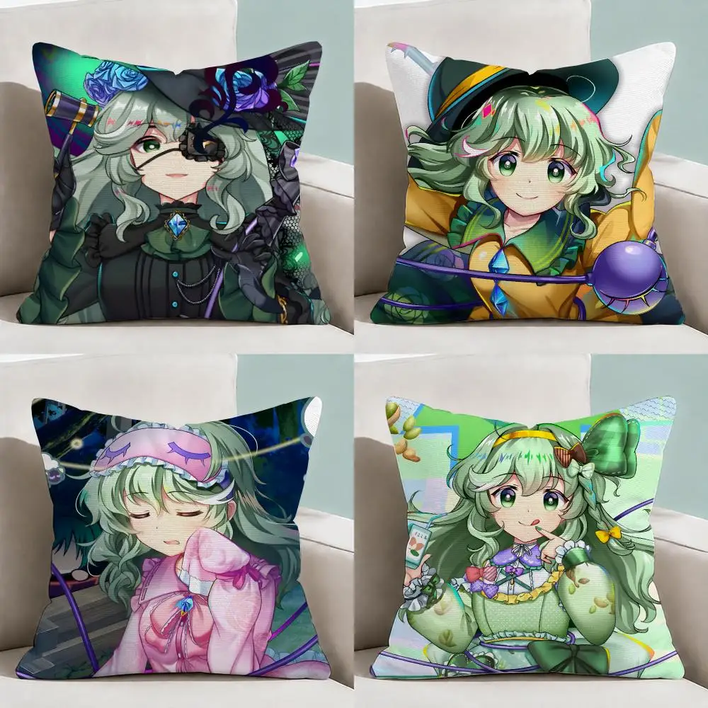 Gaming Touhou Koishi Komeiji Cushion Cover Throw Pillow Soft Short Plush Cozy Durable Colorfast For Sofa Bedroom Home Decor Gift