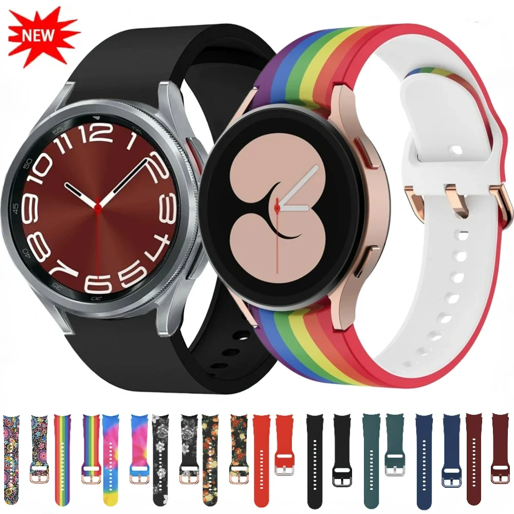 

NEW Silicone Strap For Samsung Galaxy Watch 4/5/6/7 44mm 40mm For 6/4 Classic 47mm 43mm 46mm 42mm/5 Pro 45mm Bracelet Wristband