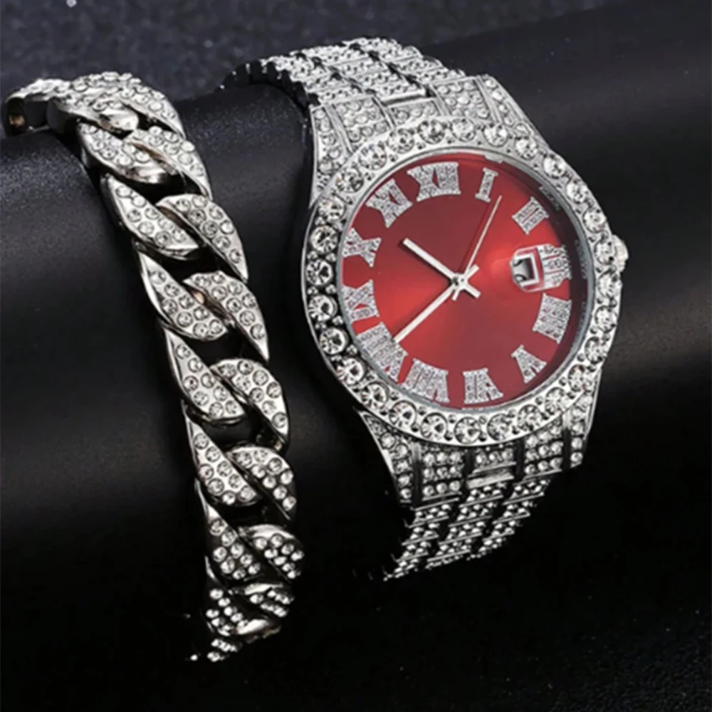 

Hip Hop Watch Male Watch Luxury Water Proof Brand Watches Stainless Steel Round Clock Men Quartz Wristwatches Gift Boyfriend