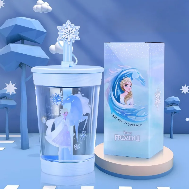 Hasbro Elsa personalized cartoon kawaii children\'s large-capacity water cup gift cute creative anime movie character straw cup