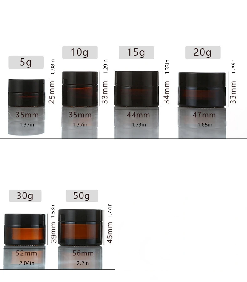1 stks 5g-50g Amber Bruin Glas Cosmetische Pot Gezichtscrème Flessen Draagbare Reizen Gezichtscrème Cosmetische container Accessoires