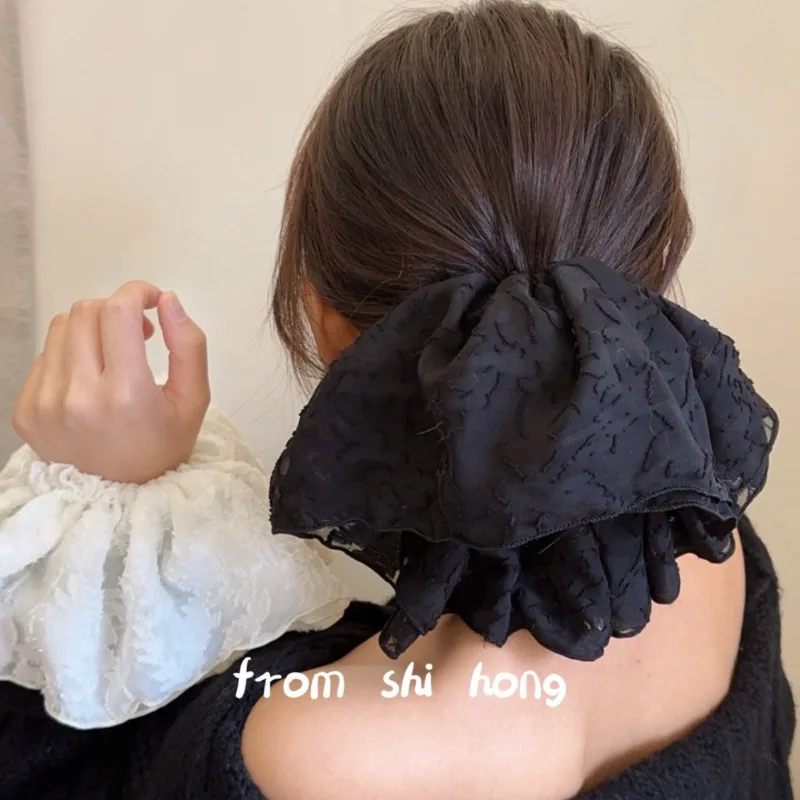 1 Piece Large Elegant France Fashion Scrunches for Girl Solid Color Cute Solid Color Women Hair Band Sweet Hair Accessories