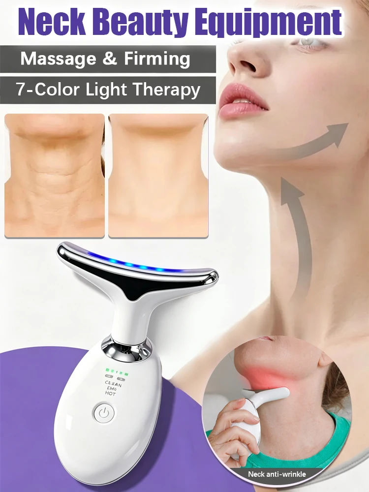 Neck Face Lifting Device Face Neck Massager Skin Tighten Device Led Photon Therapy Anti Wrinkle