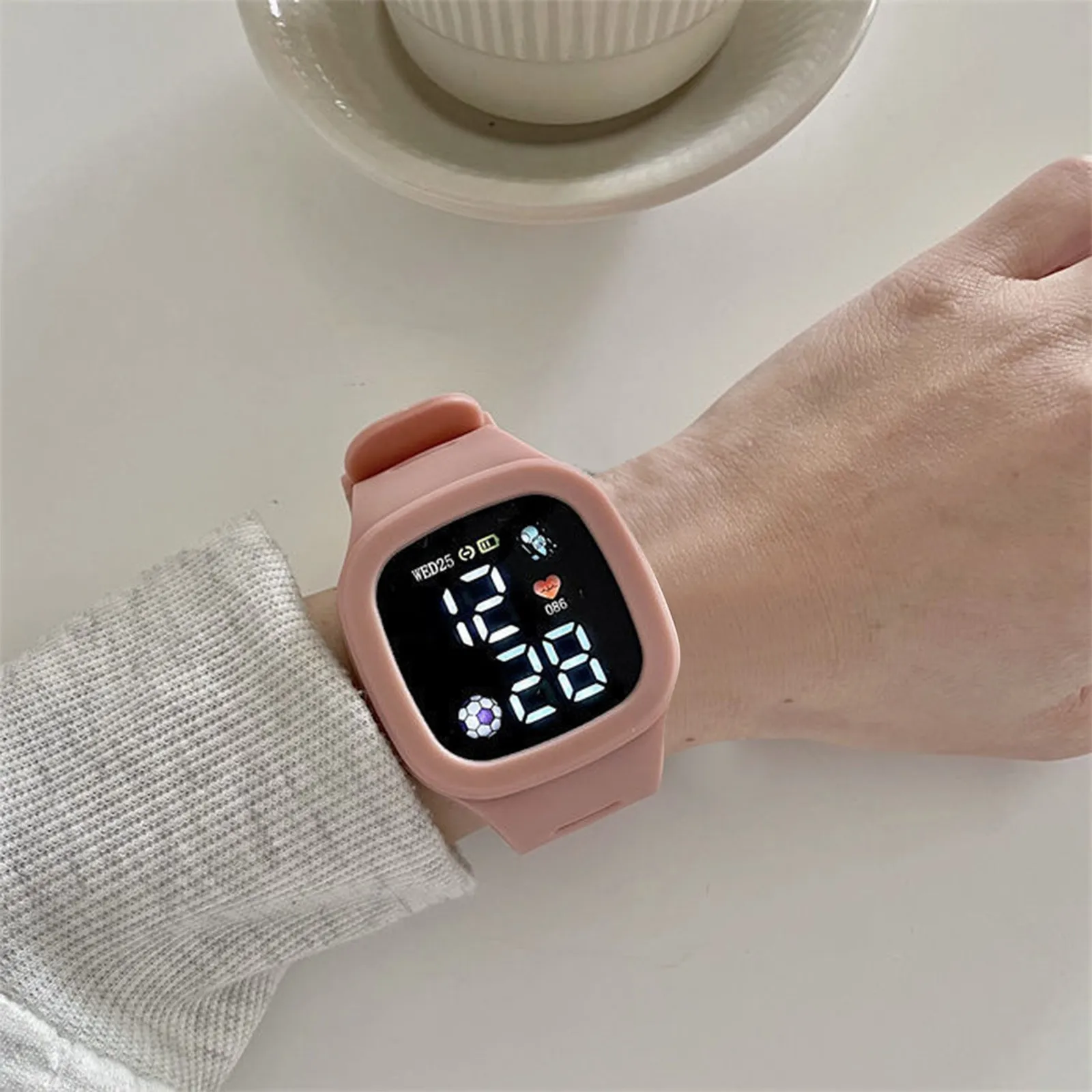 Children\'S Electronic Wristwatches Kids Led Black Pink Digital Bracelet Sport Boy Child Watch Cute Girl Clock Relojes Para NiñOs