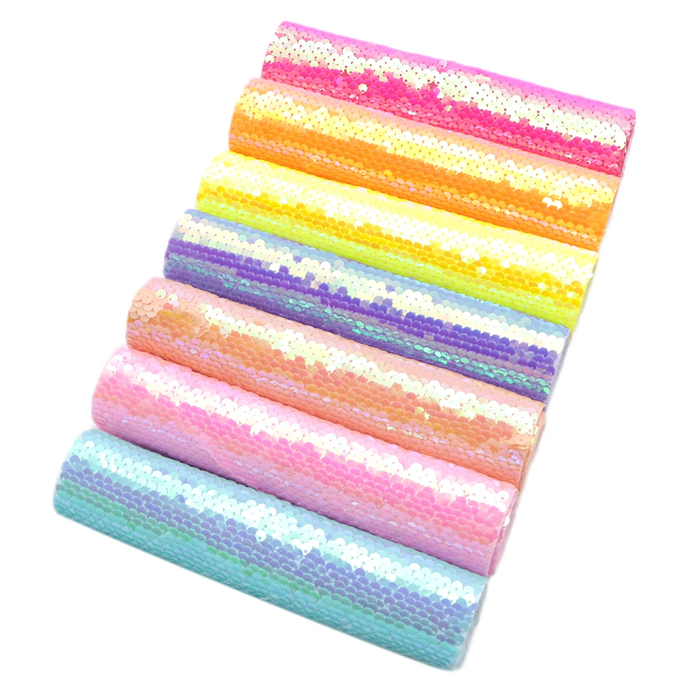 20x33cm Reversible Sequins Polyester Precut Quilting Fabric Squares Sheets Crafting Hand Sewing DIY Wallet Fabric Stitching