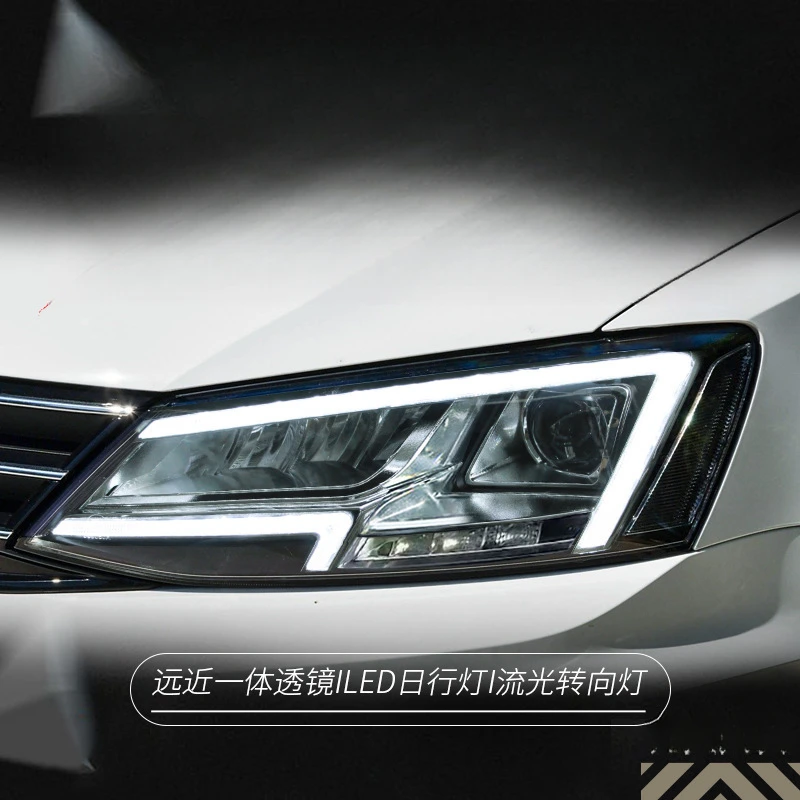 

Suitable for Volkswagen 12-18 New Sagitar Headlight Assembly Modified Audi Style LED Daytime Running Light Turn Signal Lens