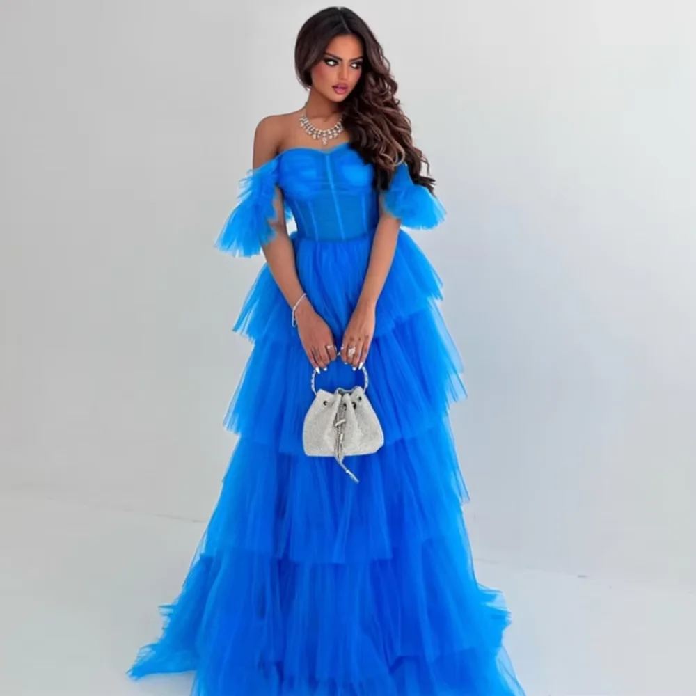 

Customized Exquisite Off-the-shoulder Ball Gown Party Dresses Organza Formal Occasion Evening Eid Long Luxury Celebrity