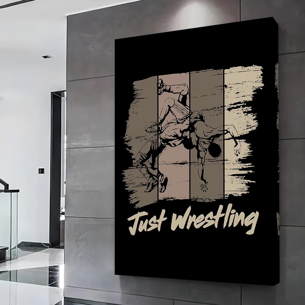 Just Wrestling مضحك Wre الطباعة ملصق تخصيص صور الرسم على لوحات القماش الجدارية هدية لتزيين الغرفة الجدارية الداخلية #2