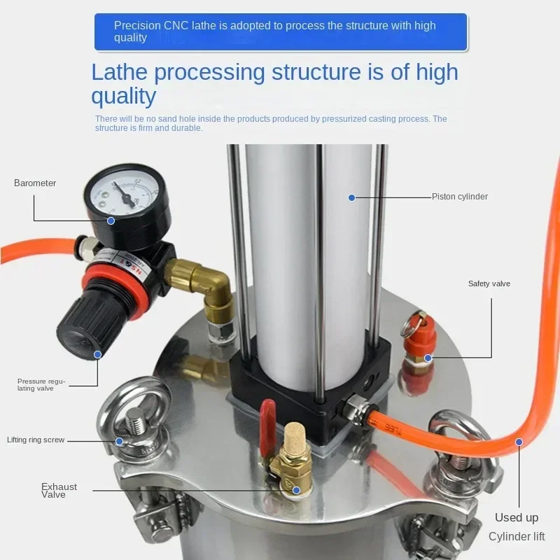 

1pc Stainless steel cylinder pneumatic piston pressure barrel glue filling pressure tank high viscose butter pressure barrel
