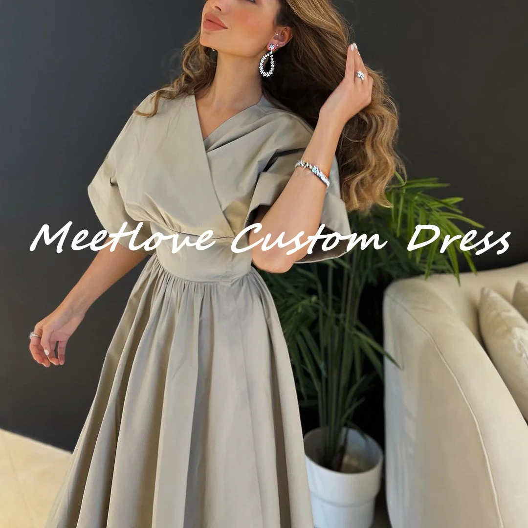 Meetlove V-Ausschnitt elegante und schöne Kleider für Frauen Dubai Luxus Abendkleid 2024 formelle Anlass Kleider Ballkleid