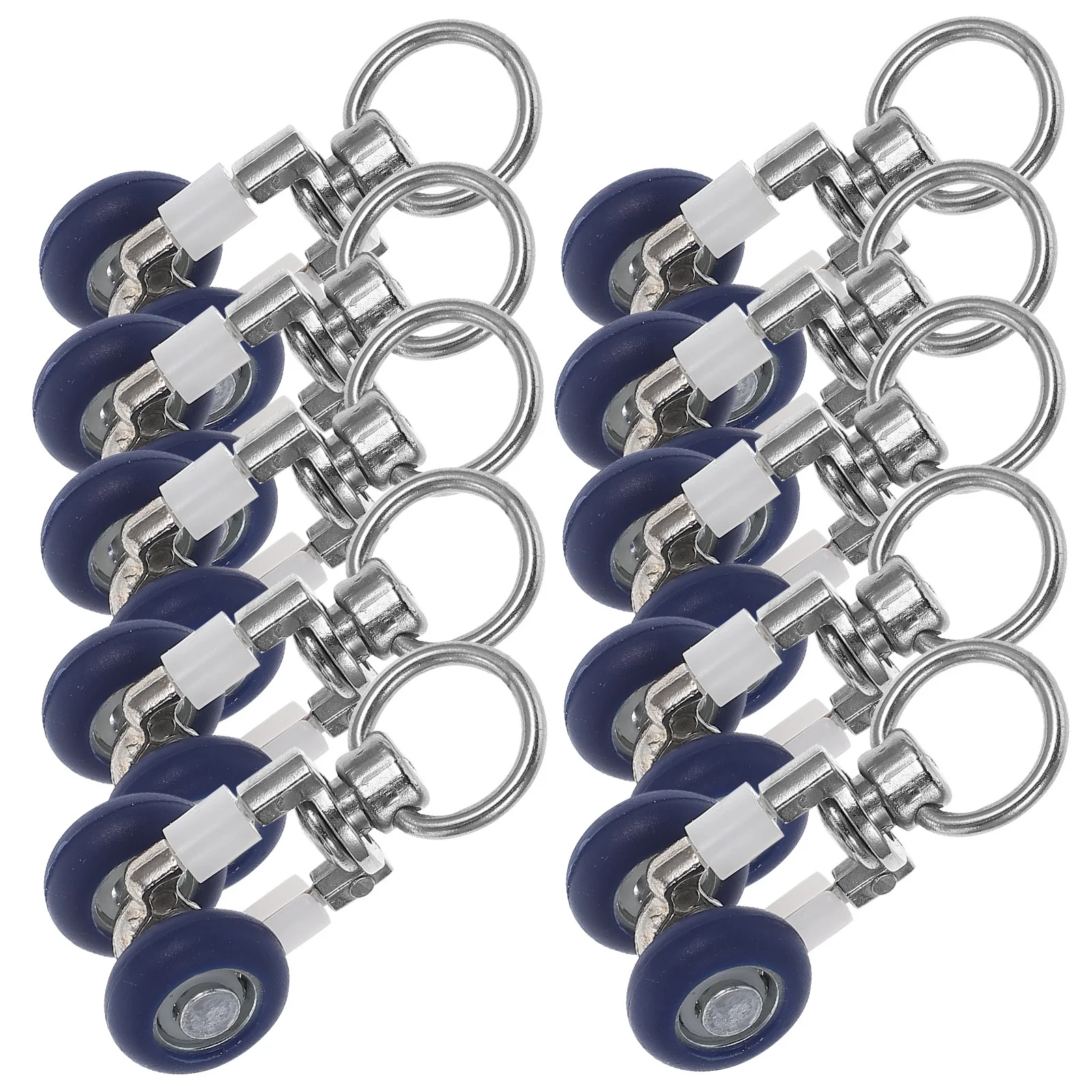 

10Pcs Curtain Track Silent Sliding Rail System Stainless Steel Mounting Hardware Smooth Rollers for Room Dividers Curtains