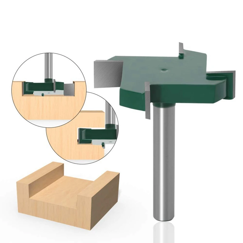 4PCS CNC Spoilboard Surfacing Router Bits 1/4 Inch Slab Carbide Flattening Router Bit Kit Rabbet Slot Cutter