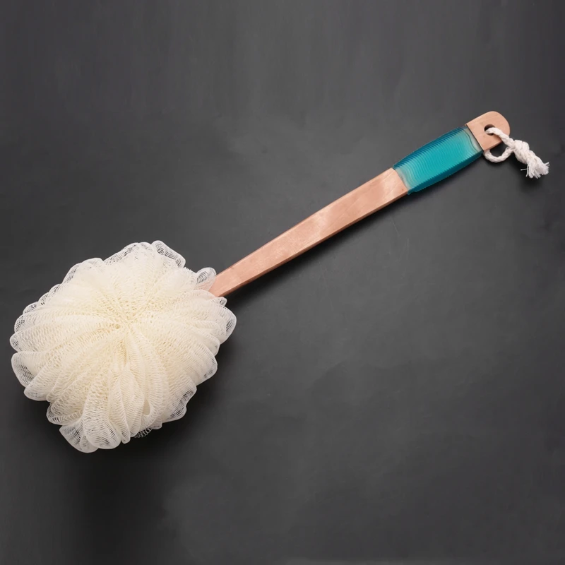 Loofah Sponge Back Scrubber-Men & Women Long Handled Exfoliating Bath & Shower Body Brush-Handheld Luffa Pouf On A Stick