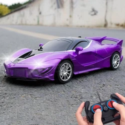 Rc Car Sports Cars 1/18 with Led Light Remote Control Drift Racing Sportscar Stunt High-Speed Electric Toys for Kids Boys