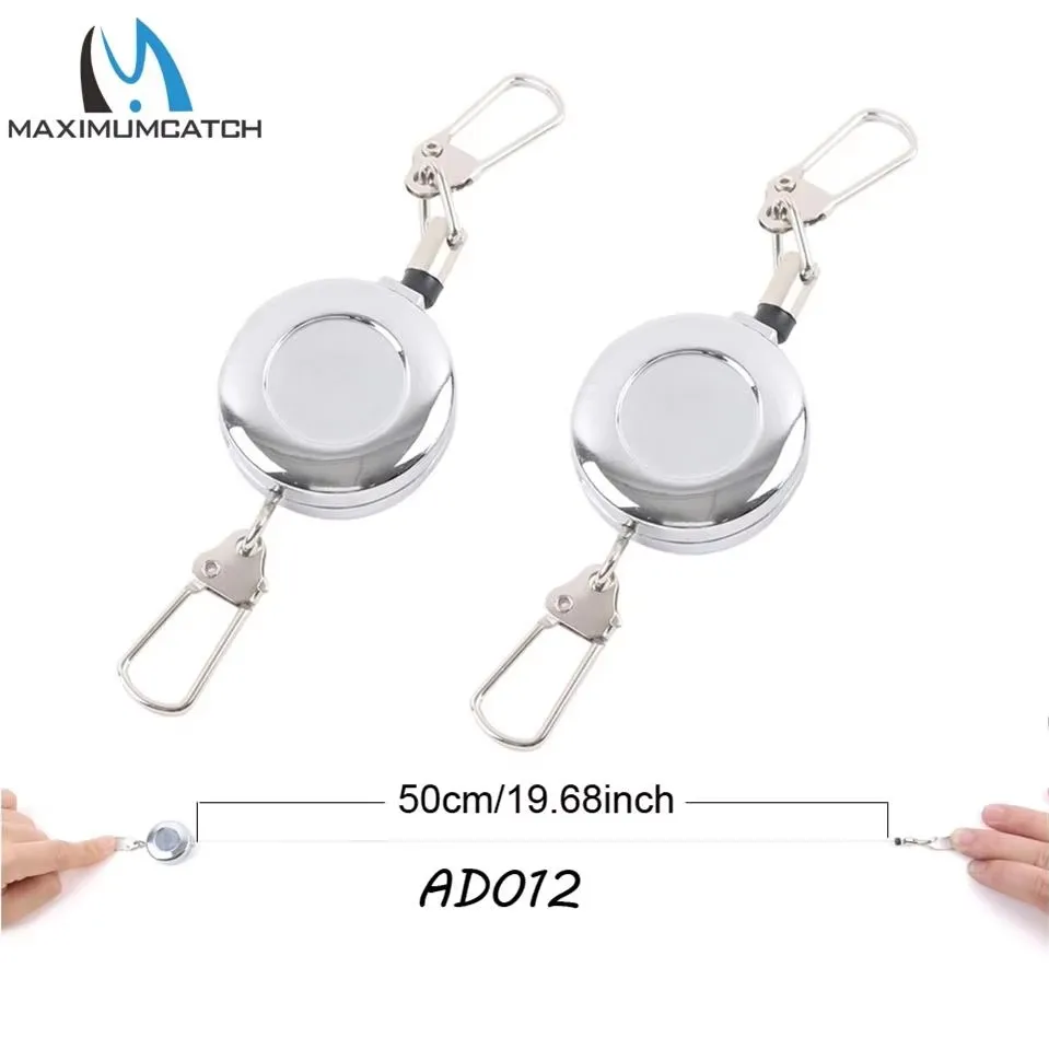 Maximumcatch Vliegvissen Zinger Retractor Clip Badge Houder Sleutelhanger Haak Koord Lijn Winder Extractor Vistuig Gereedschap