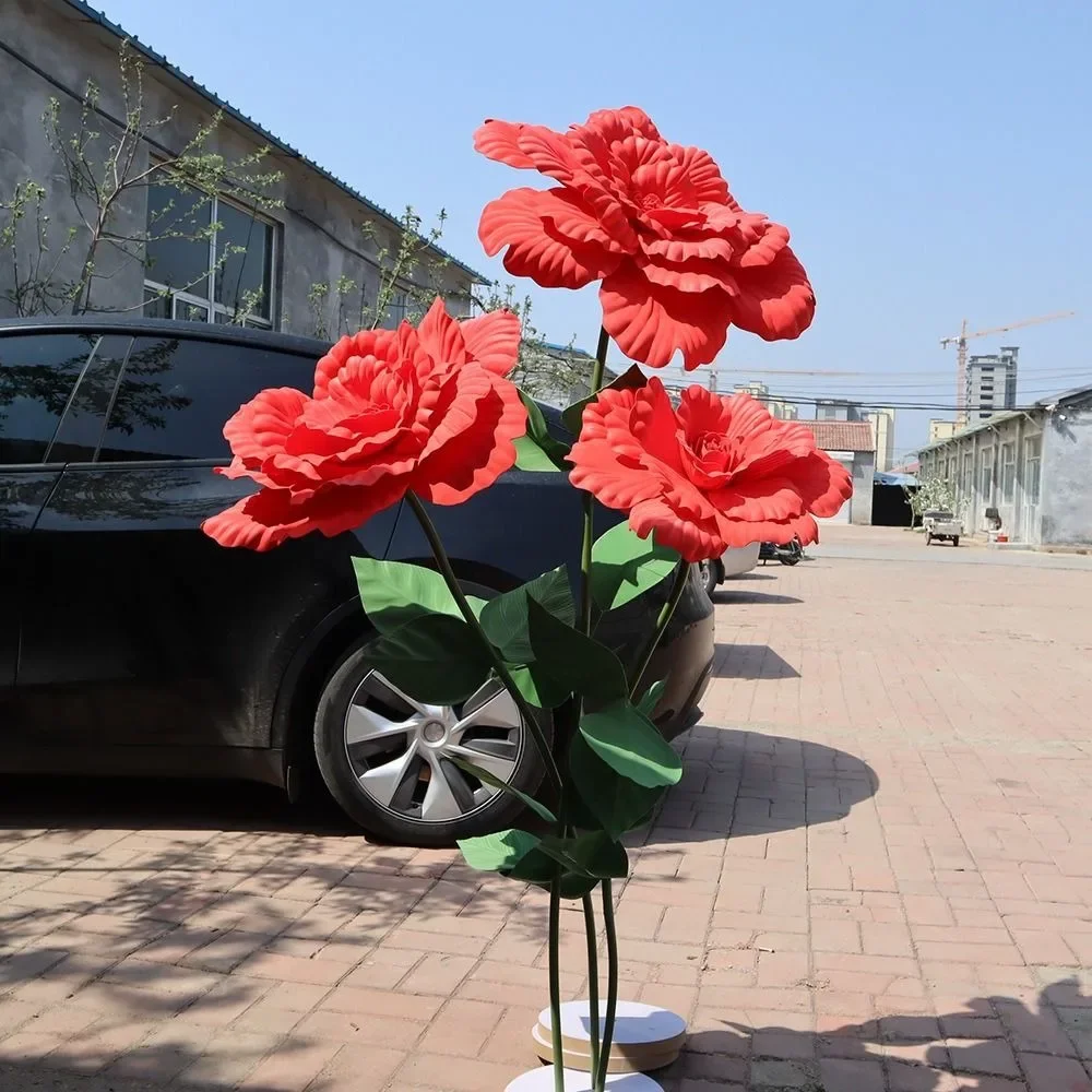 

New 40/50cm Artificial Peony PE Window Display Simulation Peony Flower Giant Fake Flowers Flower Show Props