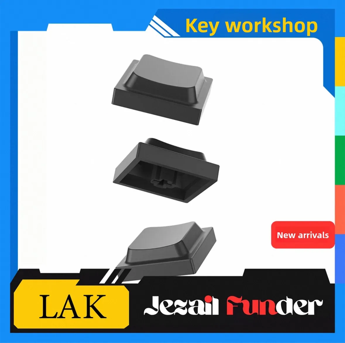 

LAK non-engraved black PBT material low-profile mechanical keyboard keycaps are suitable for cross-core low-profile switches