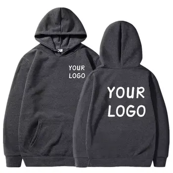 DIY Custom Your Brand LOGO  Men Women Casual Hoodie  Top Solid Color Pullover Street Personality Sweatshirt Custom Gifts 5