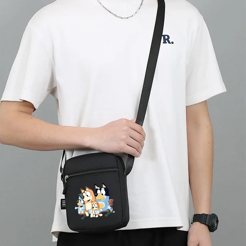 Bluey Shoulder Bag Men's Woman Crossbody Mini Bag Bingo Chilli Cartoon Anime Oxford Simple Casual Mobile Phone Handbag Cute Gift