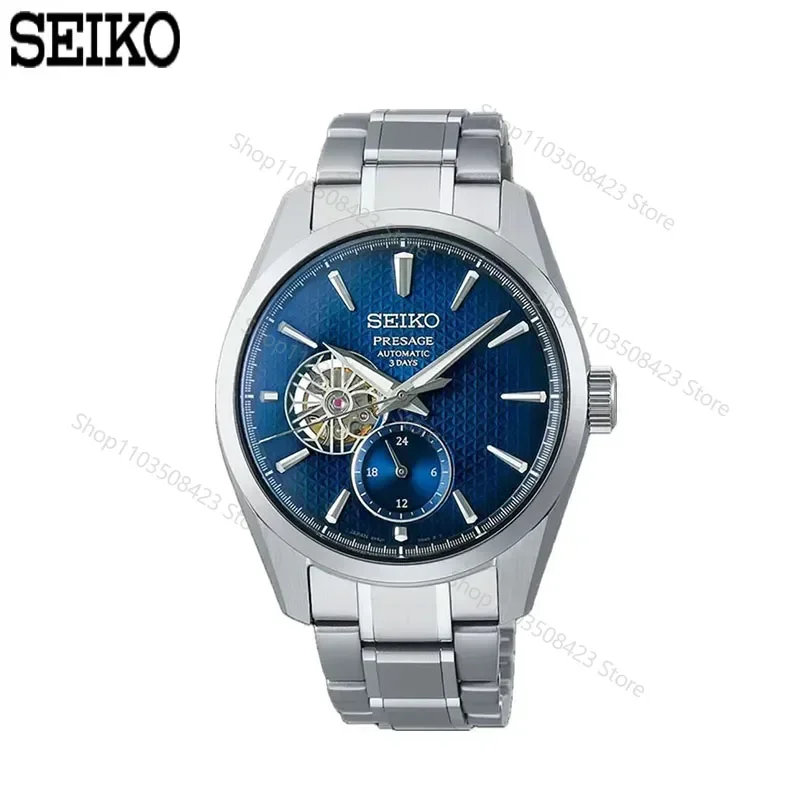 Japonês seiko máquinas relógio masculino automático oco lazer safira aço inoxidável luminoso à prova dwaterproof água relógios sarj003