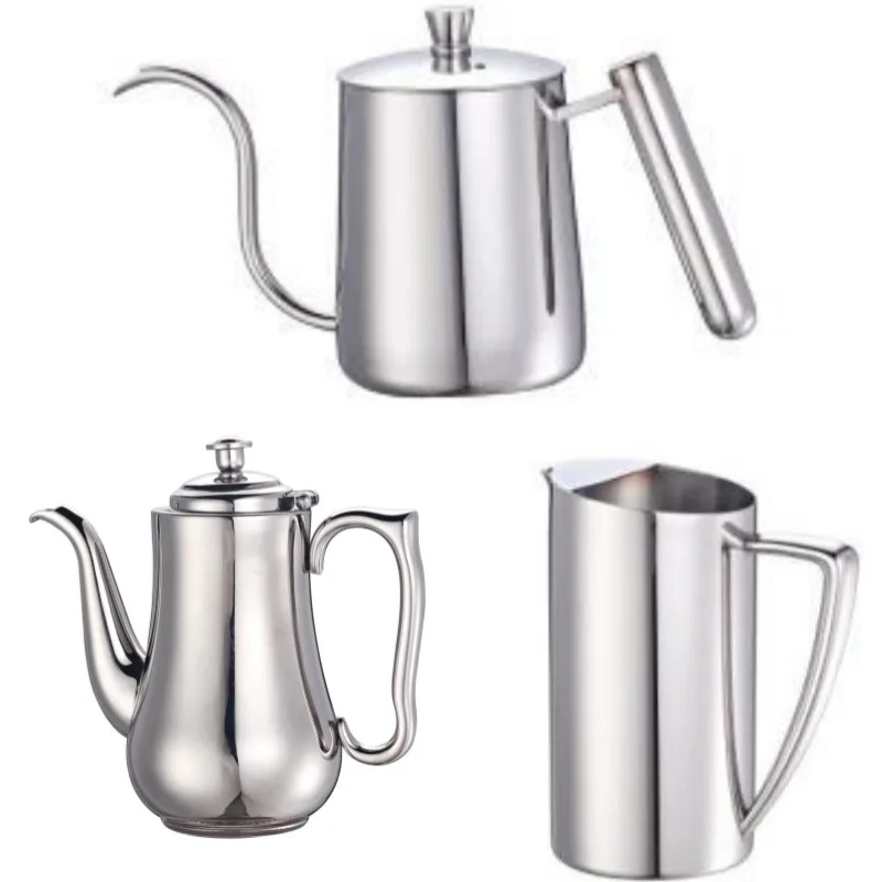 

304 stainless steel hand punch coffee pot Slender mouth hand punch pot Household hanging ear outdoor coffee pot