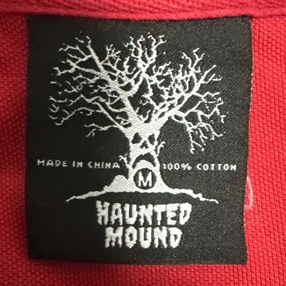 مسكون جبل المطرزة قميص بولو أحمر Y2K التي شيرت الهيب هوب الرجعية اليقطين رئيس رسالة مطرزة المتضخم قصيرة الأكمام