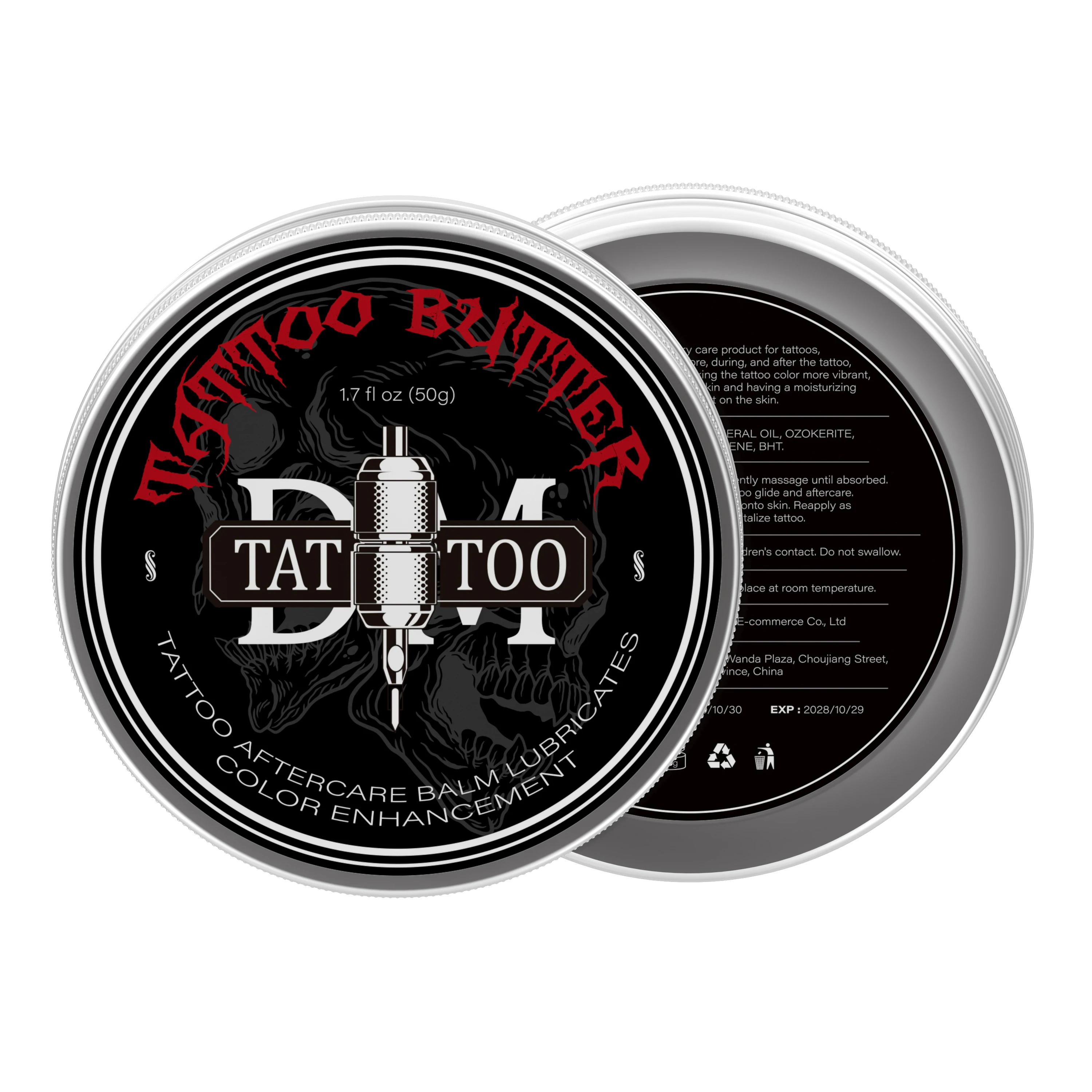 DM 50g Tattoo Care Balm Tattoo Aftercare Cream Natural Moisturizing Cream Enhances & Protection Color Gentle & Non-Irritating