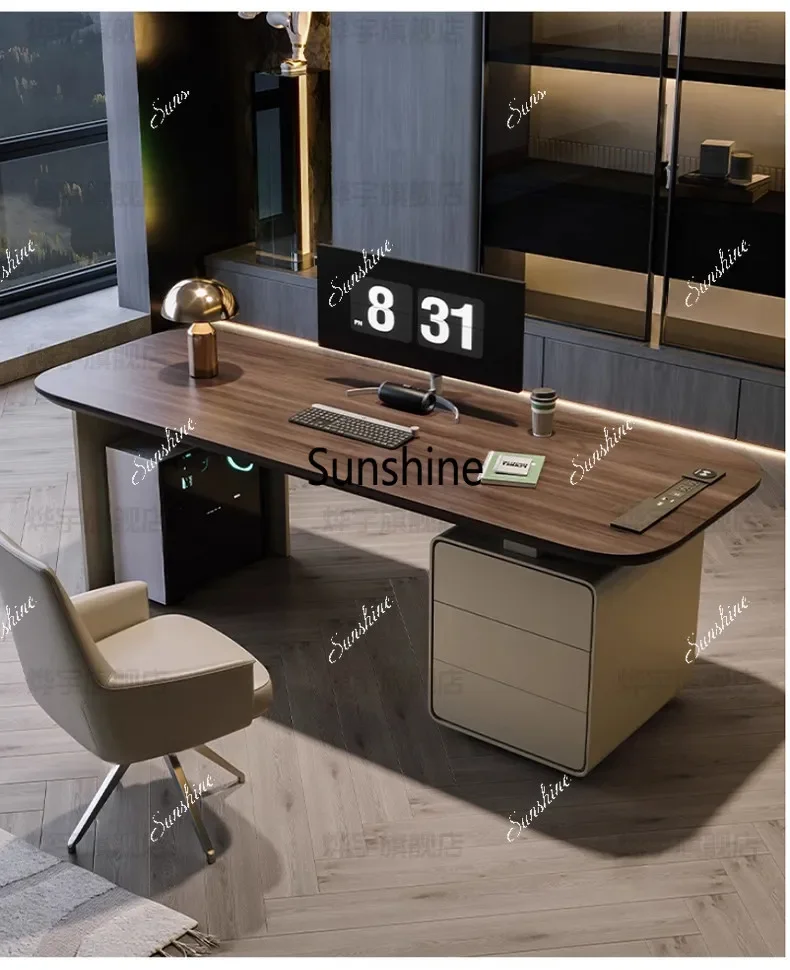 Light luxury modern simple home office computer desk design high-end solid wood FT