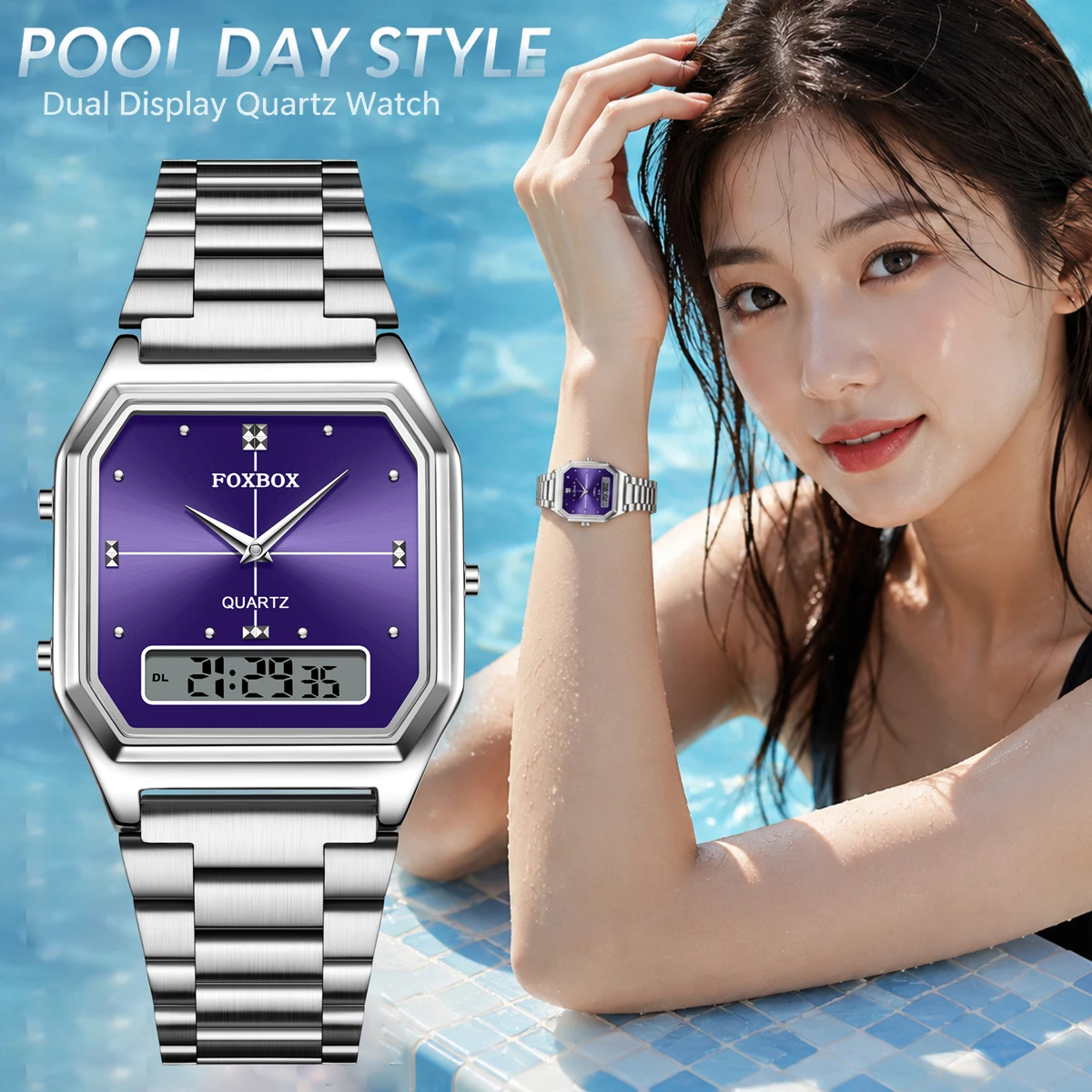 Women'S Fashion Digital Watch - Orologio da Polso al Quarzo FOXBOX