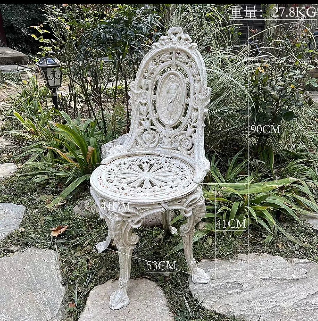 Cast iron gardening table and chair flower stand wrought iron garden grocery garden decoration ins Japanese table and chair