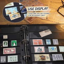 10 Sheets Stamps Pages Collector Empty Stamp Album Book 9 Hole Binder PVC Loose-leaf Inners Refill Page Stamp Storage Collection