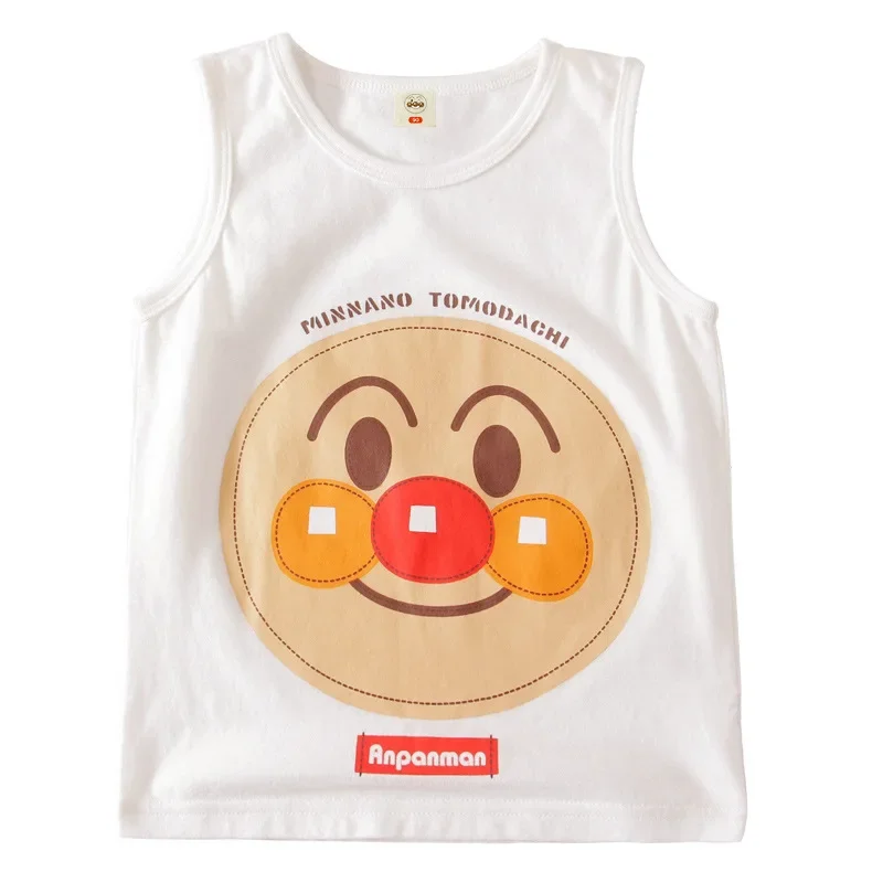 Summer Cartoon Anpanman Baikinman Kids Vest Children Baby Boy Girl Sleeveless T-Shirts Cotton Clothes Toddler Tops Tees 1-6 Year