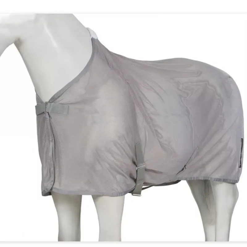 

Gray Stock Equestrian Fly Sheet Summer Mesh Horse Blanket Support Custom logo and Pattern Horse Stable Rug