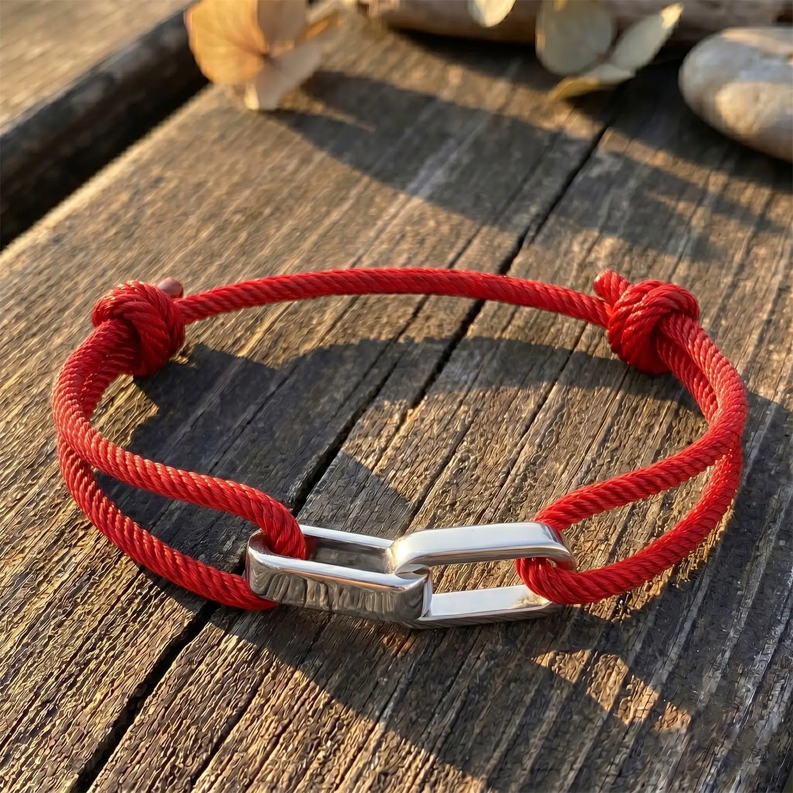 Double Ring Clasp Braided Couple Bracelet Laser Engraved Name Cord Stainless Steel Personalized Jewelry Gift for Men Women - view 5