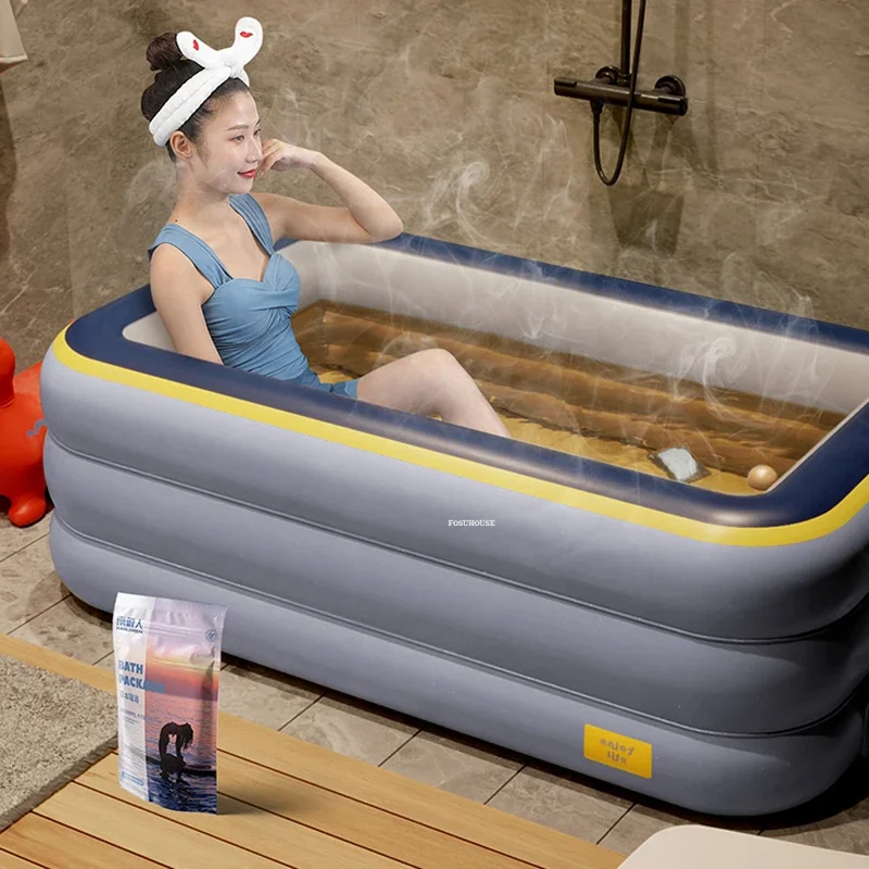 

Modern Inflatable Bathtub Bathroom Product Whole Body Comfortable Folding Adult Portable Bathtub Plastic Thickened Bath Tub