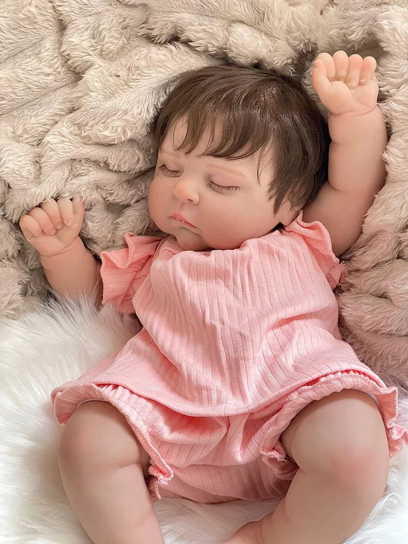 Cokela 20 بوصة/50 سنتيمتر دمية طفل حقيقي تولد من جديد دمية لمسة ناعمة واقعية سيليكون تولد من جديد دمية طفل مع شعر اصطناعي مزروع