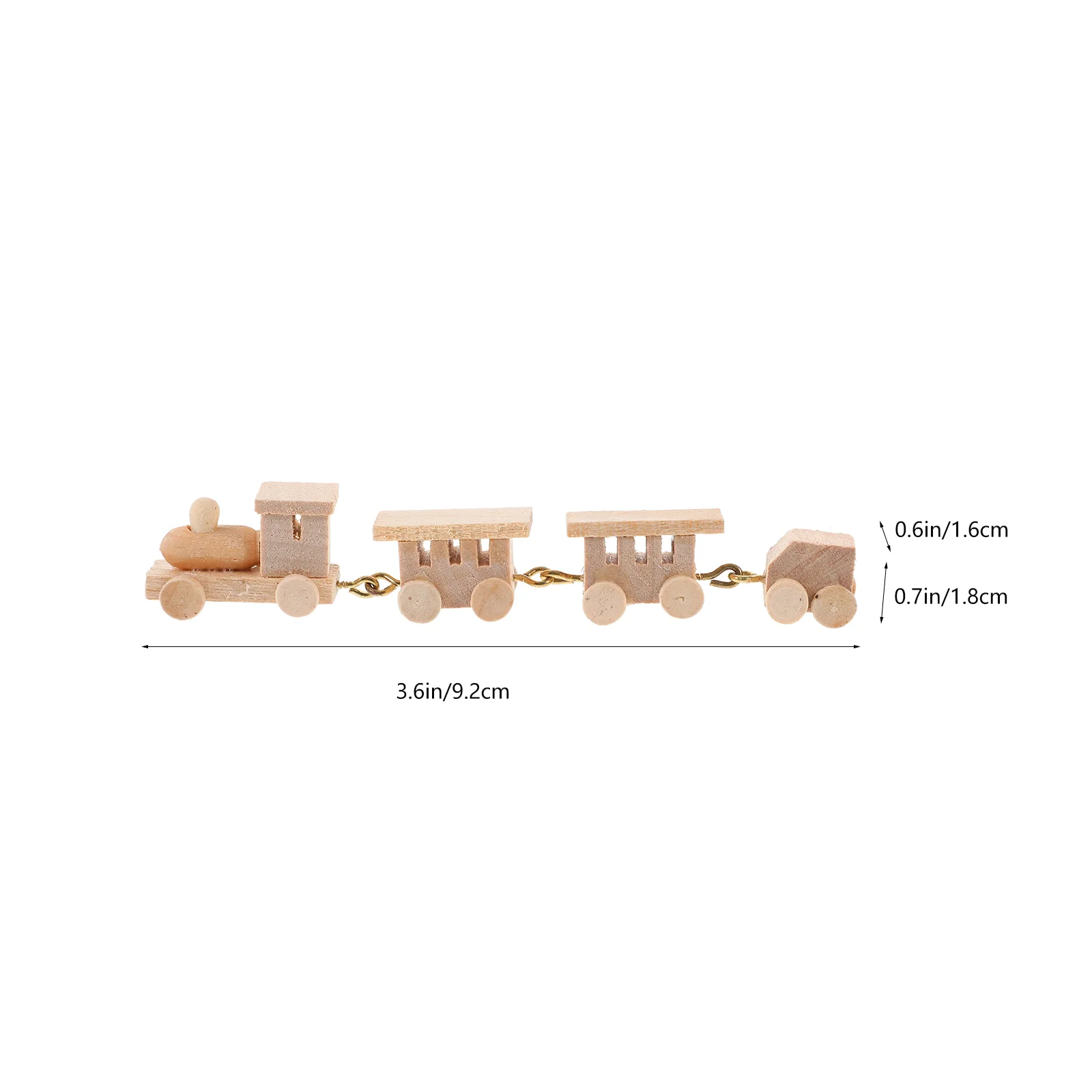 Mini Wooden Train Educational Ornaments Toy Miniature Model Dolls House Accessory Decorate