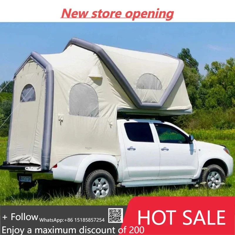 خيمة مدمجة قابلة للنفخ على السطح توفر خيمة لطيفة لسرير شاحنة داخلية واسعة