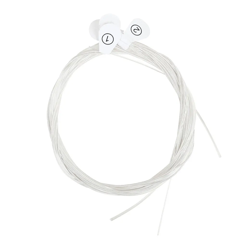 

6Pcs Guitar Strings Silver Plated Copper Alloy Nylon Strong Durable Clear Sound Replaceable Strings for Folk Guitar Acoustic Use