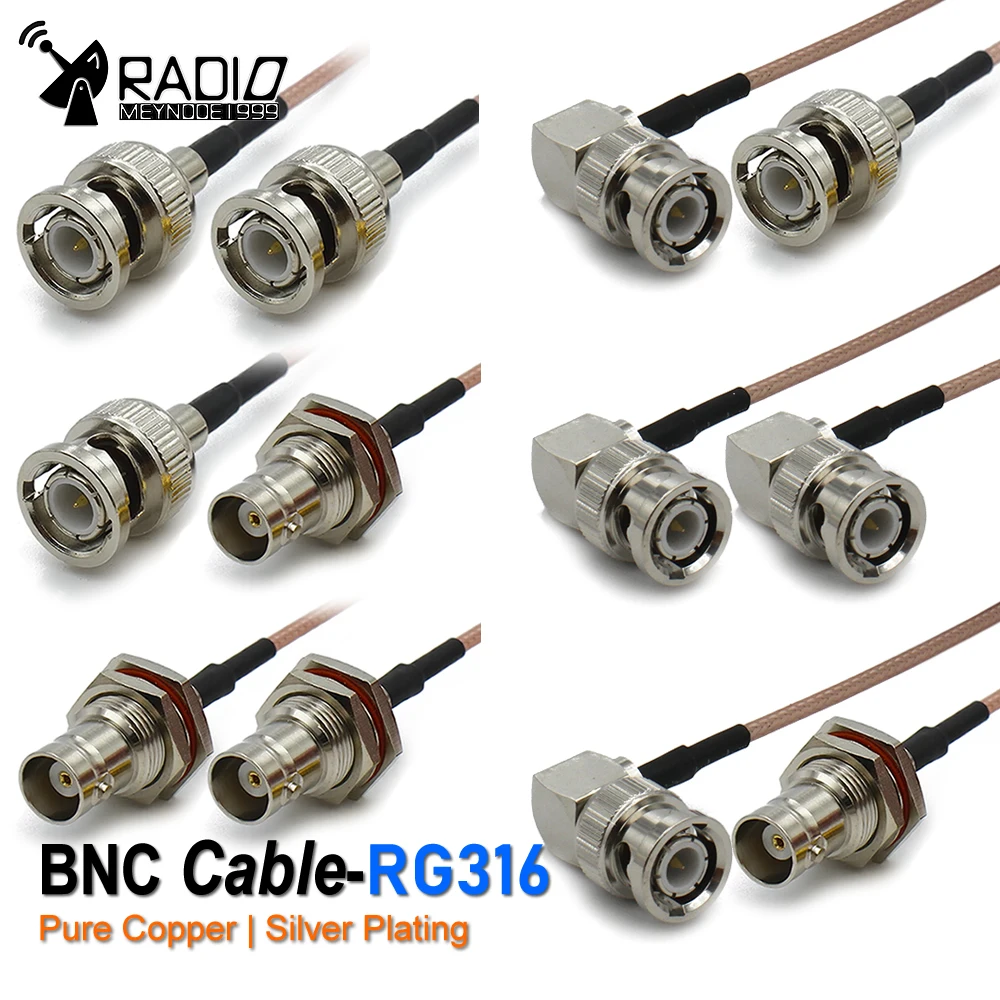 RG316 Cable Q9 BNC Male Straight Right angle To BNC Male Female Connector Adapter for HD-SDI 3G-SDI Vedio Camera Camcorder