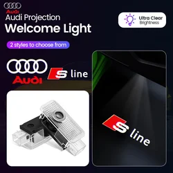 Porta do carro LED Luzes de boas-vindas para Audi, Projetor Logo, Lâmpada Sombra Fantasma, A1, A3, 8P, 8V, A4, A5, A6, A7, A8, Q3, Q5, q7, Q8, TT do sline, 2 PCes