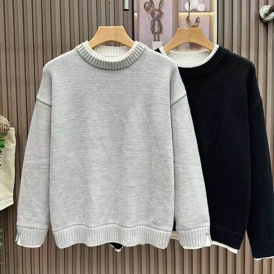 

Fake two sweaters for men, winter high-end feel, paired with a knitted sweater for warmth