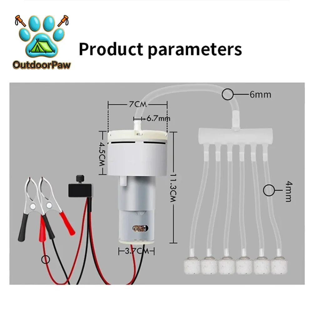 DC 12V Mini Air Aquarium Aquarium Pump Water Oxygen Pumo Motor Adjustable PWM Volume Fishing Aquarium Fish Tank Breeding