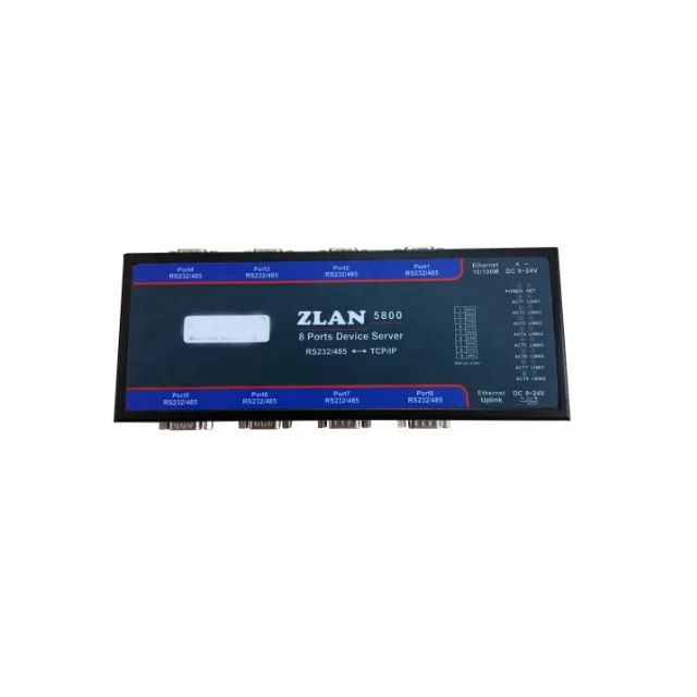 8 port RS232 RS485 to Ethernet converter industrial multiple serial device server switch ZLAN5800