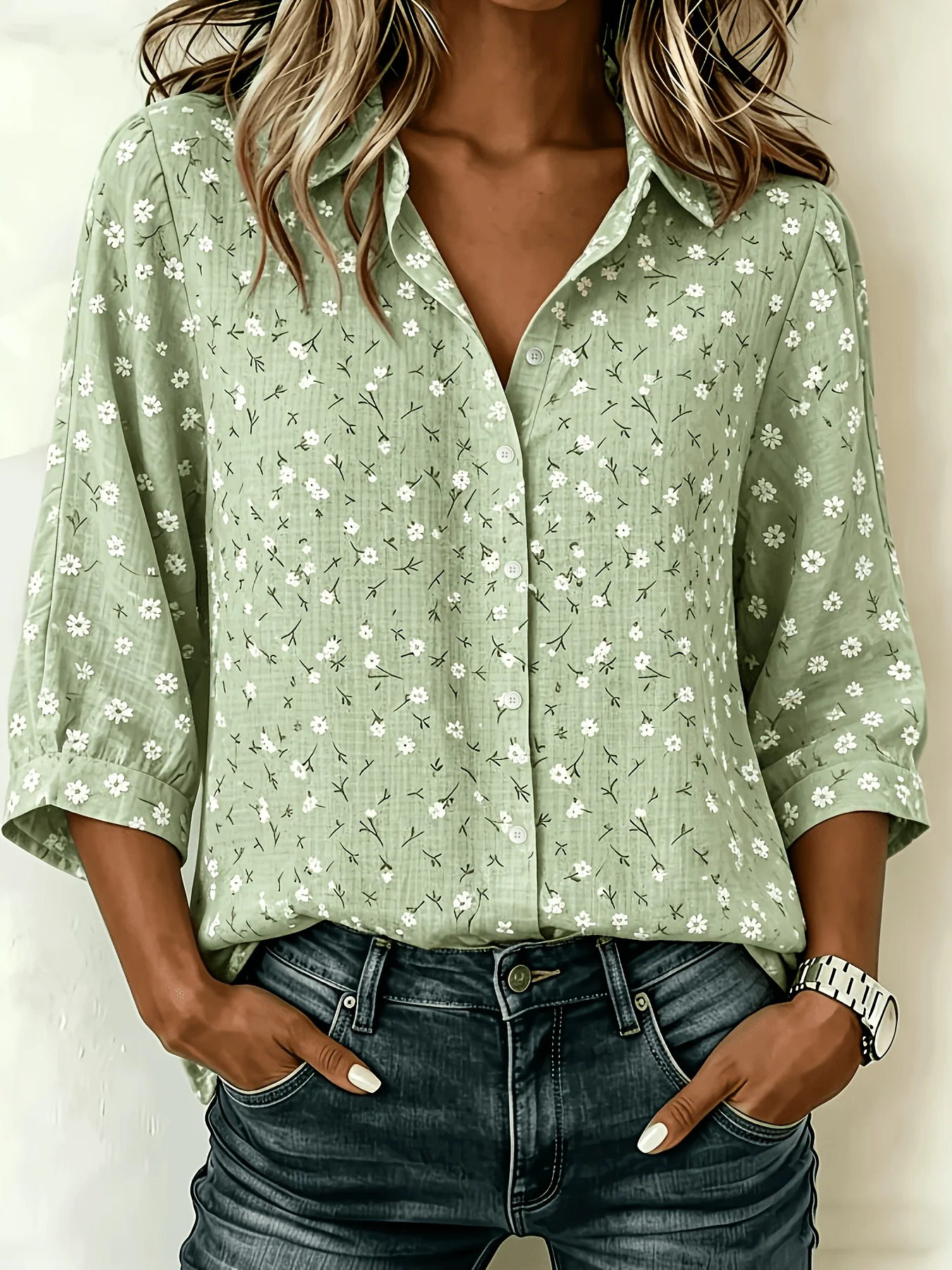Embroidery Online - Temperament Loose Woman Shirt Fashion Casual